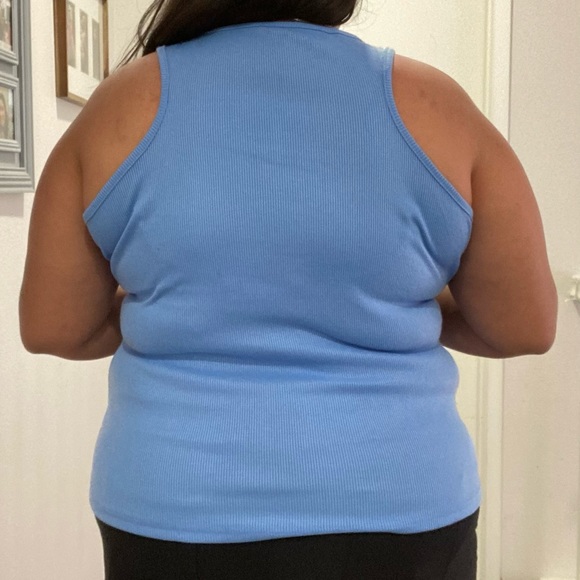 Doublju Blue Tank Top with Buttons - Picture 2 of 7